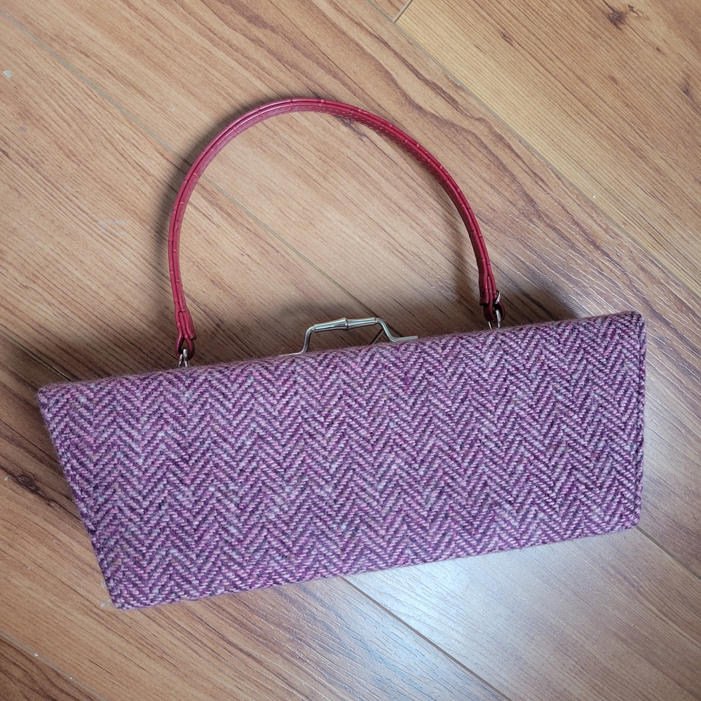 Elegant Pink Herringbone Women's Bag